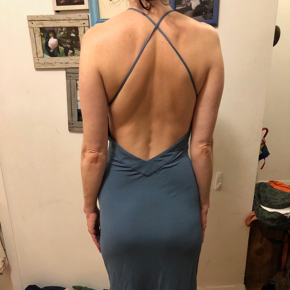 Y Yigal low back cocktail dress.